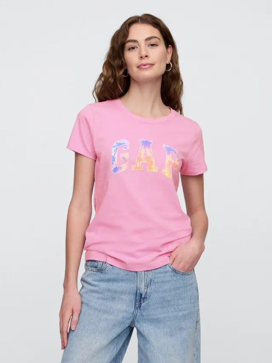 Remera Logo Gap Mujer - Sugar Pink 