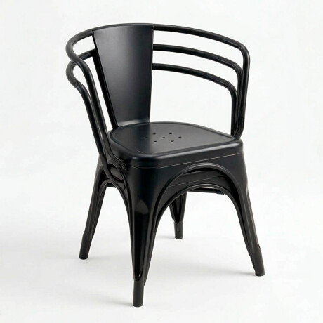 Silla Tolix Fade To Black Metálica Reposabrazo Negro