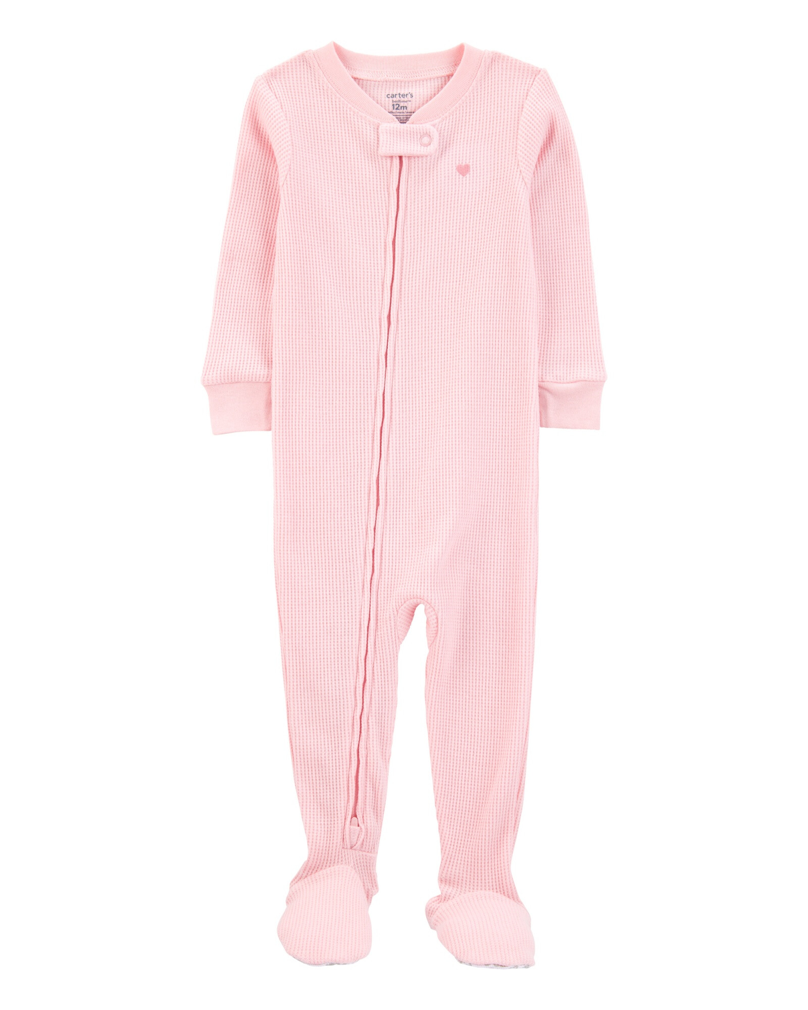 Pijama térmico una pieza de algodón, con pie, rosado Pijama térmico una pieza de algodón, con pie, rosado