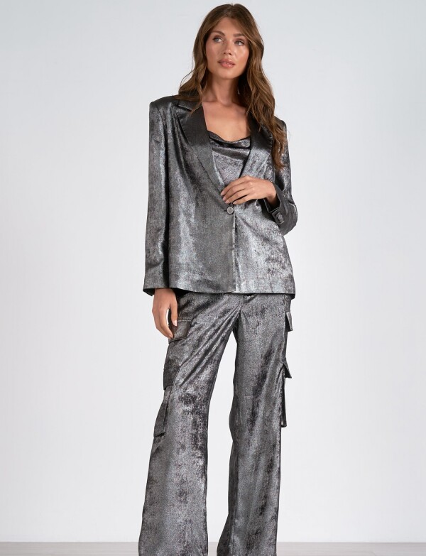 Blazer Satinado PLATEADO