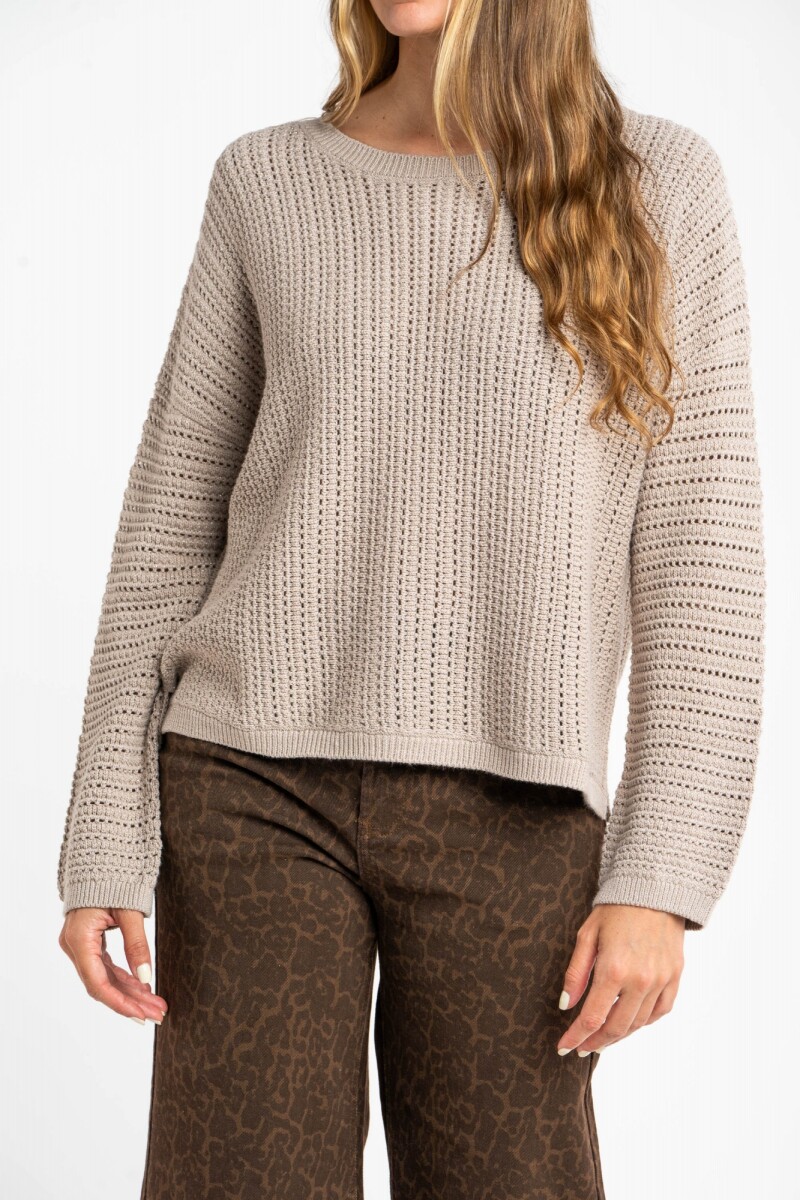 Sweater Texturado Lurex Gris