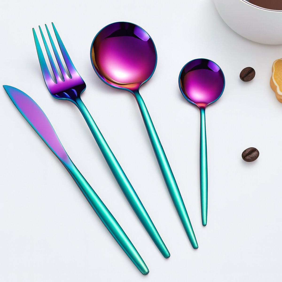 Juego de 24 Cubiertos De Acero Inoxidable Cocina Imback Multicolor 