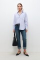Camisa rayada oversized lavanda