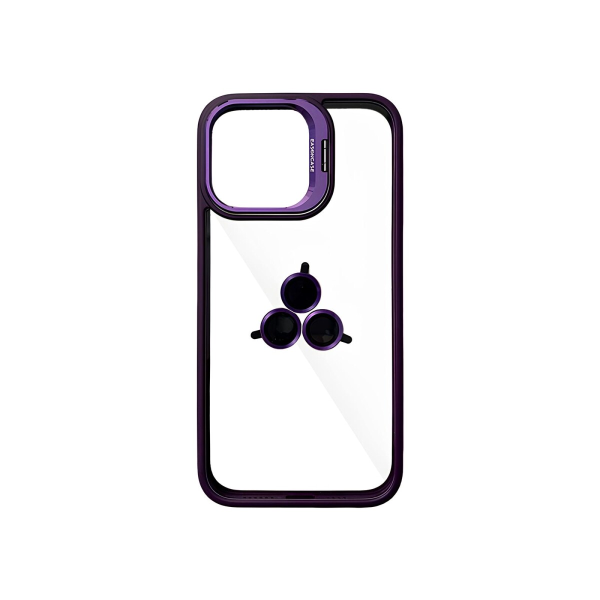 Case Transparente con Borde de Color y Protector de Lente Iphone 14 Pro - Violeta 