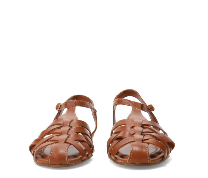 Zapatos de Mujer Bottero Tiras Y Pulsera Marrón Caramelo