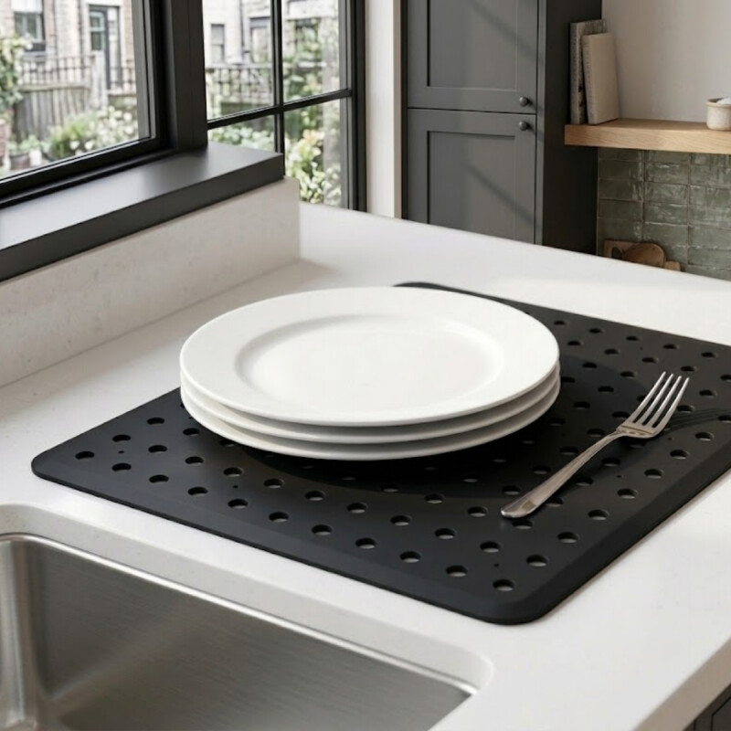 Escurridor de mesada/pileta 33x28cm NEGRO