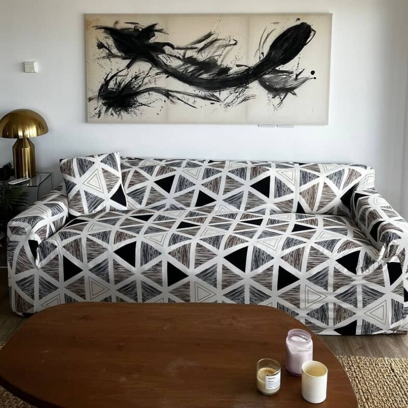 Funda sillón 4 cuerpos estampada Triángulos