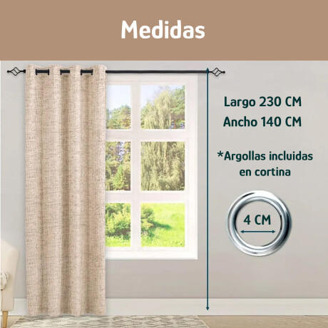 Set X2 Cortinas Blackout 140x230cm Bloquea Luz Ambientes Beige