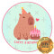 Lámina Capibara Cappy Birthday Rosa Red.