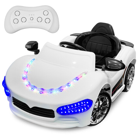 Auto A Batería 6v Control Remoto Luces Música Sonido Blanco
