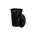 PAPELERA TACHO BASURA 48 LITROS NEGRO NEGRO