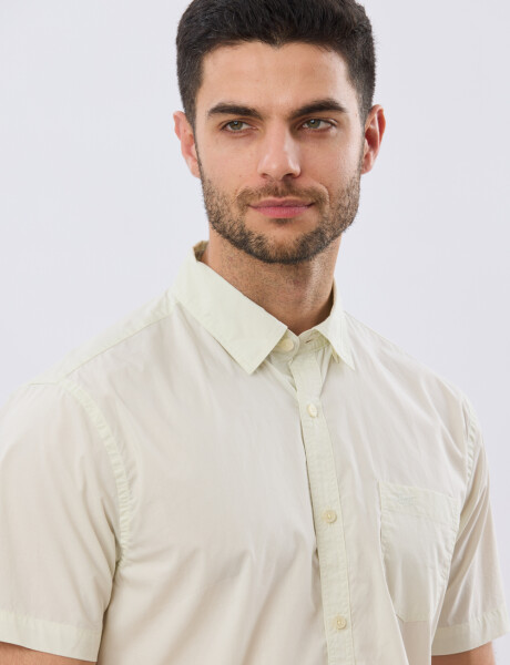 CAMISA LISA DE ALGODÓN Pistacho