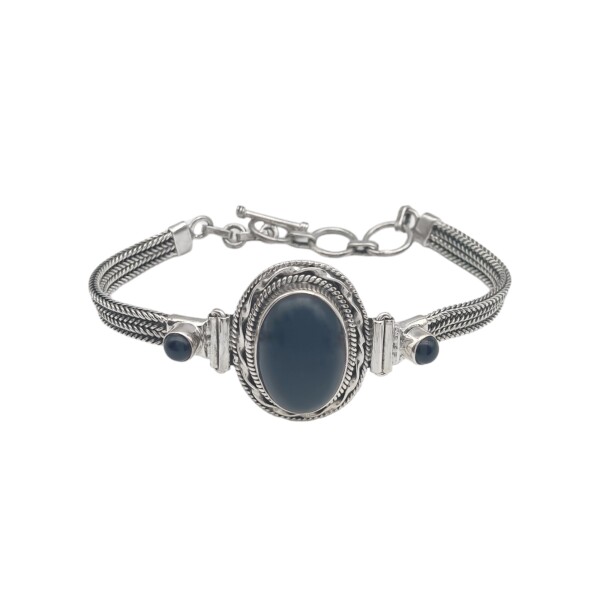 Pulsera Vintage-Plata 925-Piedra Onix-PU3465 conpiedra