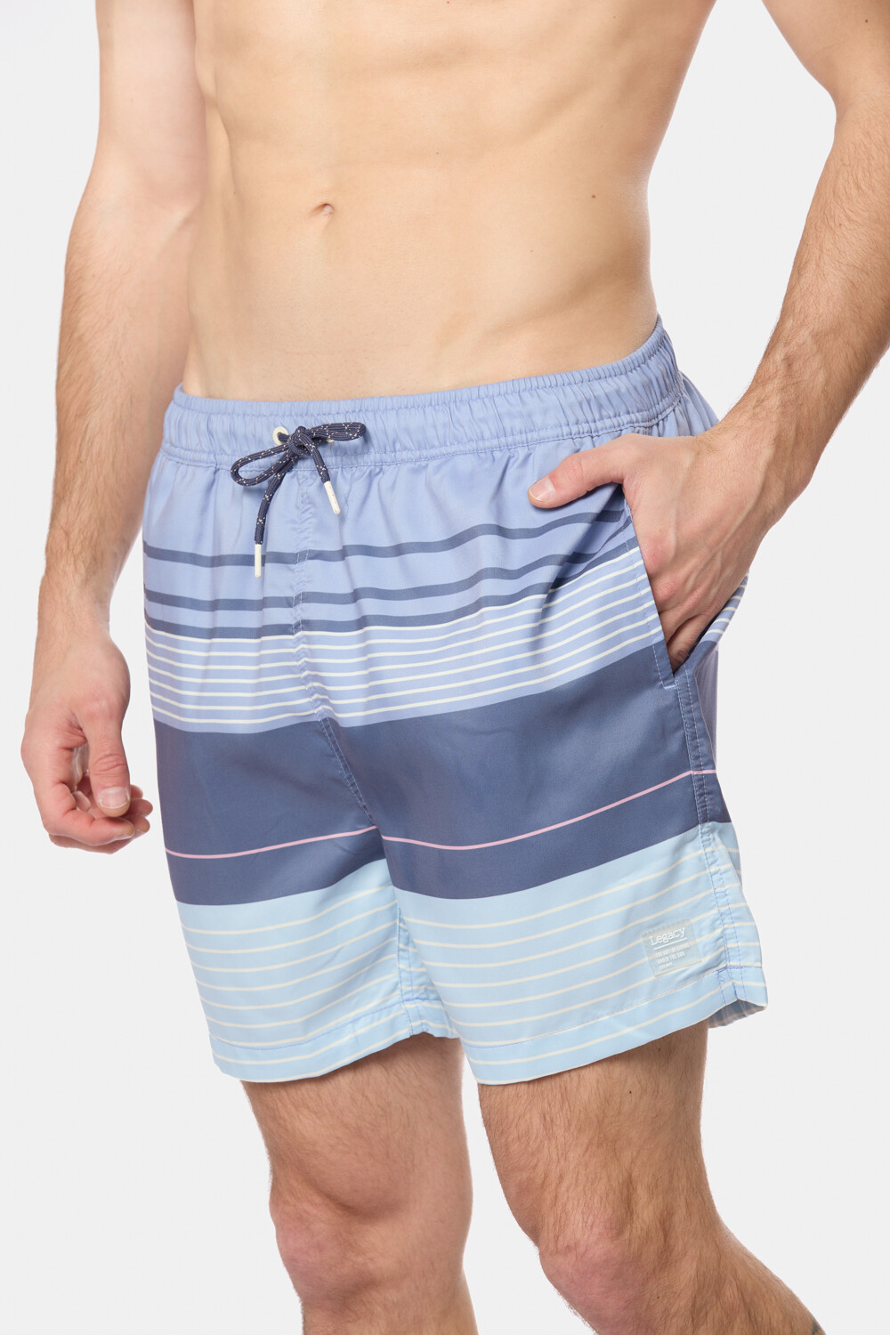 SHORT DE BAÑO RAYADO Azul