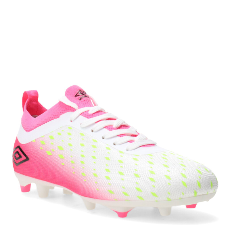 Championes Infantiles Umbro Limit HG Blanco - Rosado - Amarillo Lima
