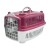 Transportadora Rígida Para Mascotas N3 Perro Gato Resistente Variante Color Bordo