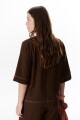 BLUSA LINO EVA MARRON