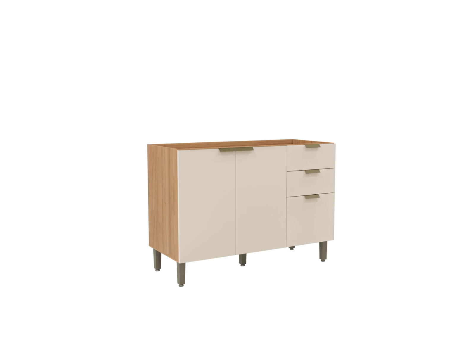 LINEA- BAJO MESADA 2 PUERTAS 3 CAJONES MDF SELENE 120 CM 
