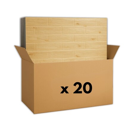 20 Placas Revestimiento Pared Autoadhesiva 70x77cm Promo X20 Madera Clara