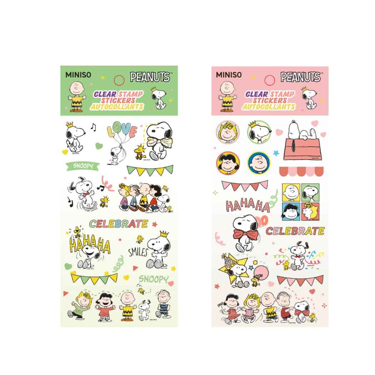 Stickers sello de goma Snoopy - rosa 