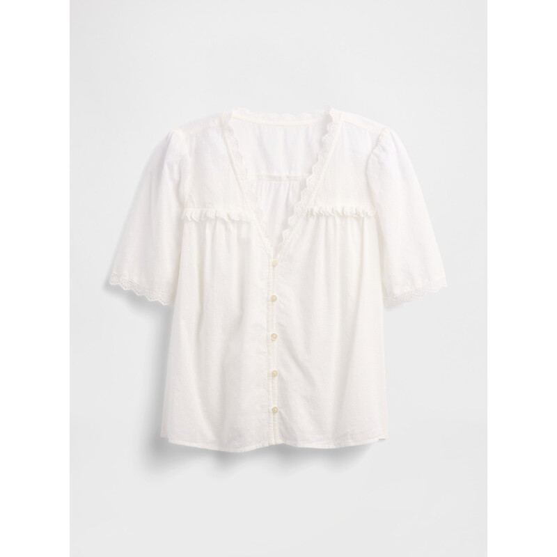 V-SS VNK RUFFLE LACE TOP NEW OFF WHITE