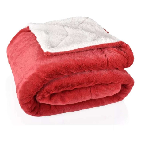 Frazada Reversible Polar Sherpa 1 Plaza 150x200 Rojo vino