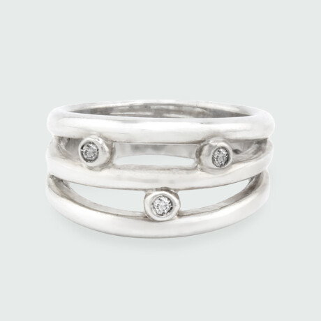 Anillo MOON triple de plata 925 con brillantes Anillo MOON triple de plata 925 con brillantes