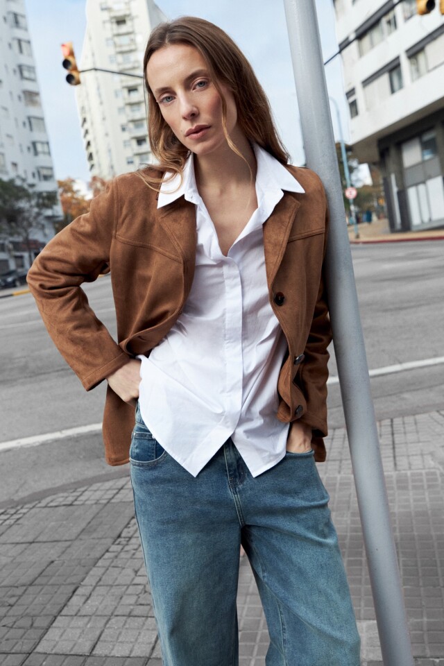 Camisa oversized mangas abullonadas blanco