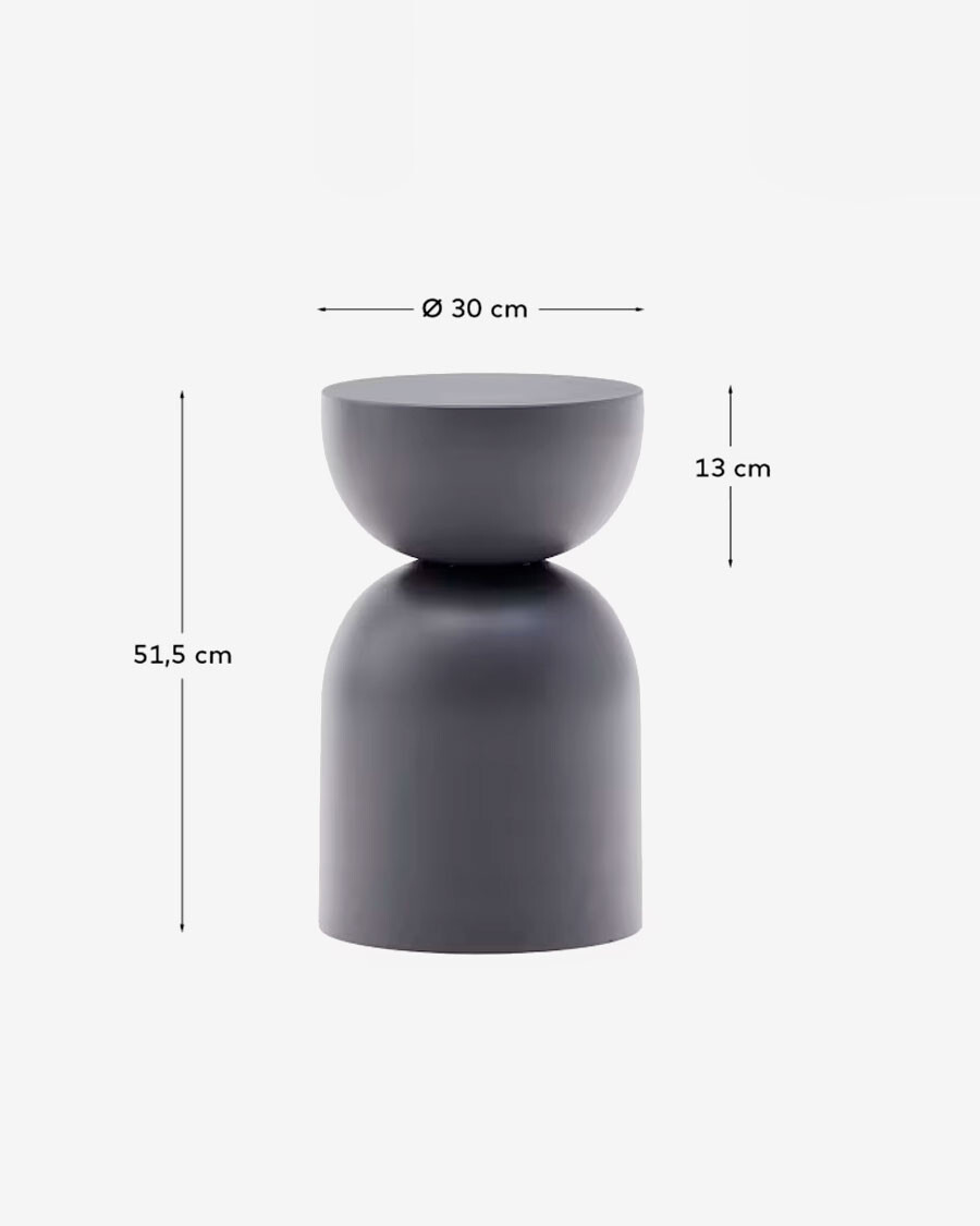 Side table Rachell made of metal with a grey painted finish Ø30 cm Side table Rachell made of metal with a grey painted finish Ø30 cm