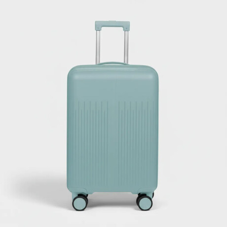 Valija Carry On Rígida Cierre Expandible Candado Ruedas 360° Celeste