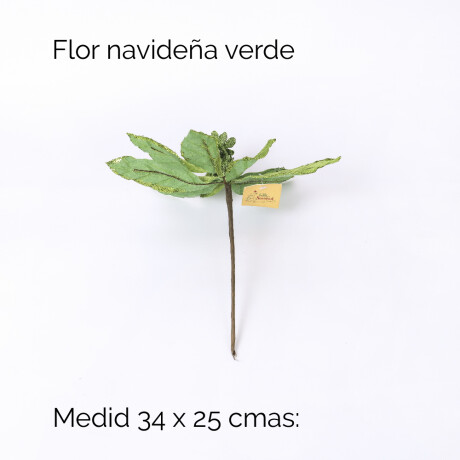 Flor Navideña Verde 34x25cm Unica