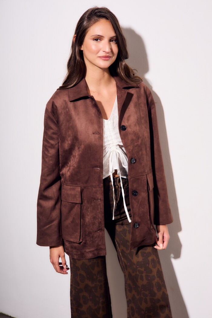 Campera Gamuza Chocolate