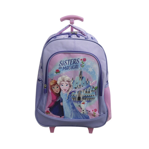 Mochila Infantil Frozen con Carro Jacquard Grande 40 x 30 cm LILA