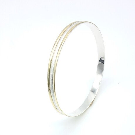 Esclava de plata 925 y double en oro 18 ktes. Esclava de plata 925 y double en oro 18 ktes.