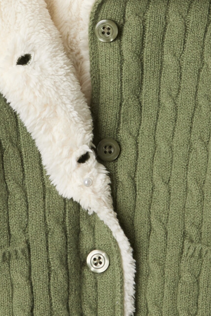 Saco Garter Con Botones Y Capucha Bebé Walden Green