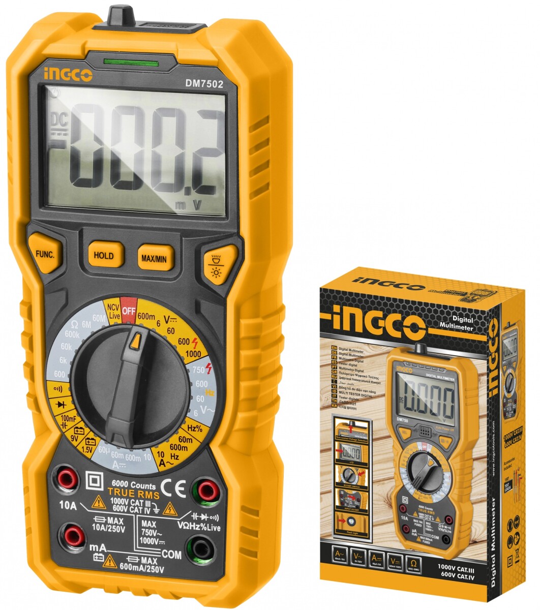 TESTER MULTIMETRO DIGITAL DM7502 INGCO 