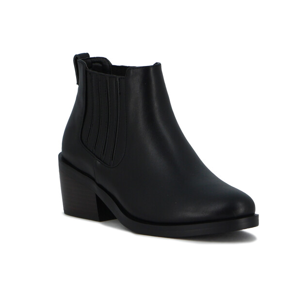 Darkness Bota Dama Caña Media Con Elastico Y Taco Bajo - Negro Negro
