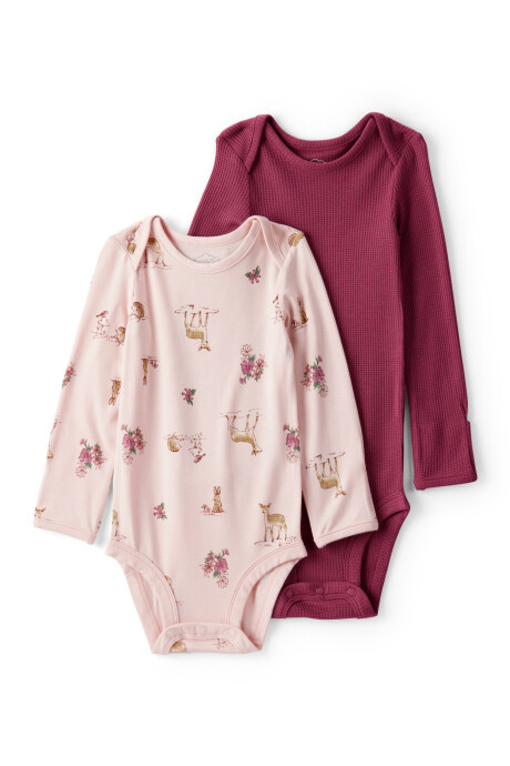 Pack dos bodies de viscosa, rosados, línea Purelysoft Sin color