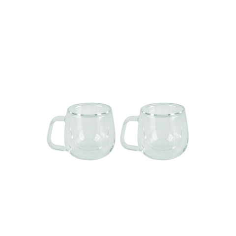 Juego 2 tazas de vidrio doble para café TF6616