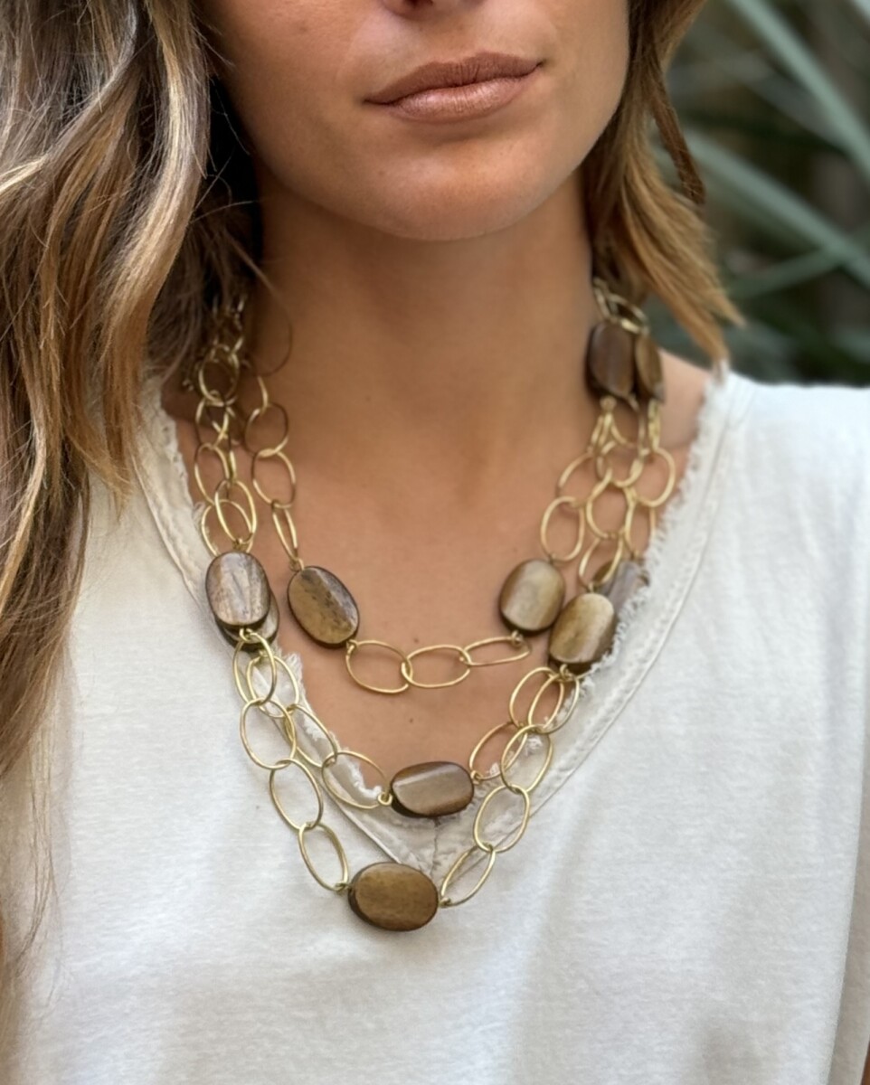 COLLAR TEODORA II - DORADO - MARRON 
