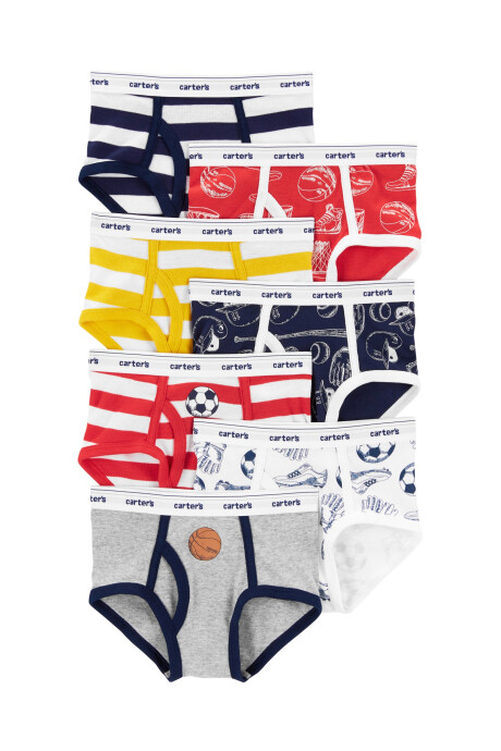 Pack siete calzoncillos slip de algodón, estampados Pack siete calzoncillos slip de algodón, estampados