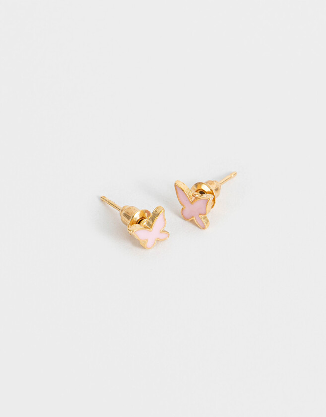 Aros Pasantes Con Mariposas Aros Pasantes De Mariposa - Dorado