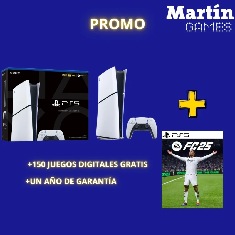 PS5 SLIM DIGITAL + FC25 O JUEGO A ELECCIÓN PS5 SLIM DIGITAL + FC25 O JUEGO A ELECCIÓN