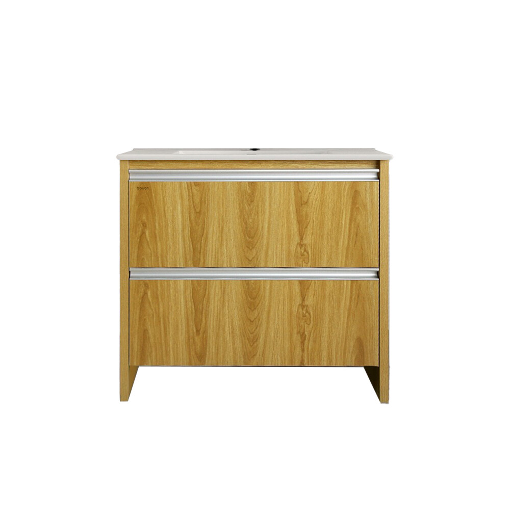 MUEBLE DE BAÑO VANITY MARRÓN CON BACHA BLANCA Mueble De Baño Vanity Marrón Con Bacha Blanca