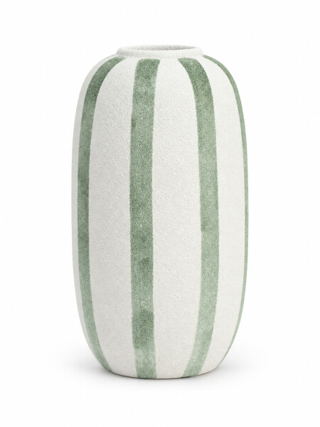 FLORERO DE CERAMICA CURVAS VERDE
