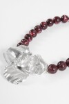 Collar dije flor bolas bordo