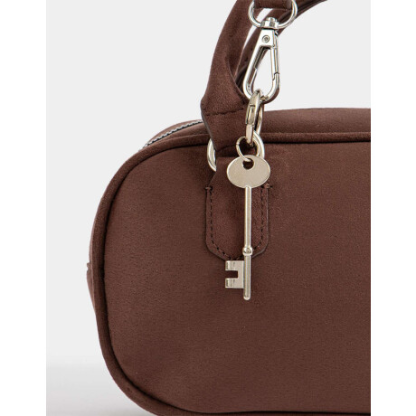 Cartera Bowling Suede Chocolate Marron Chocolate