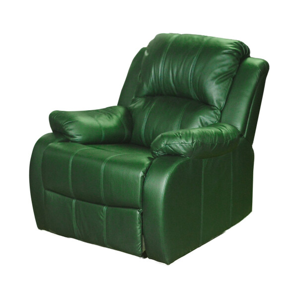 Sofá Sillón Poltrona Reclinable 1 Cuerpo Butaca Cuerina Variante Color Verde Brilloso