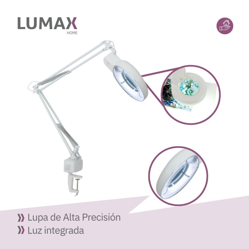 Lámpara de Mesa Multipropósito Articulada con Luz y Lupa Lámpara de Mesa Multipropósito Articulada con Luz y Lupa