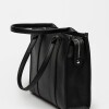 Shopper Oak En Efecto Cuero Graneado Negro